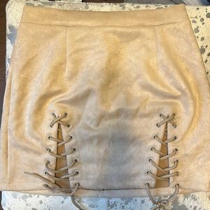 Lace up mini skirt